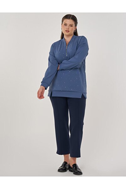 Kayra Φούτερ με στάμπα κολεγιακό γιακά Hotfix Indigo