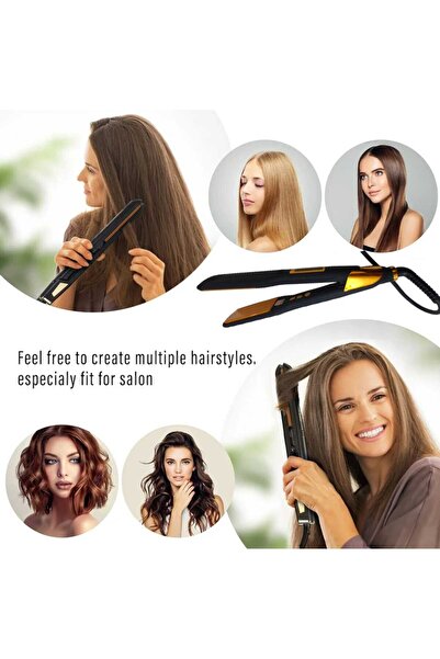Generic Professional Hair Straightener Black/Gold