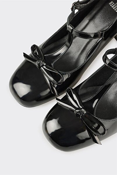 Elle Shoes Siyah Kadın Orta Topuk Ayakkabı