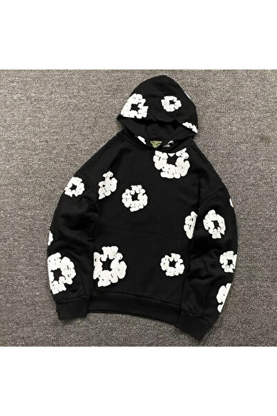 CLASSY.MODA Унисекс 3-слойна суитшърт с качулка и релефен принт | Модерен, ст...