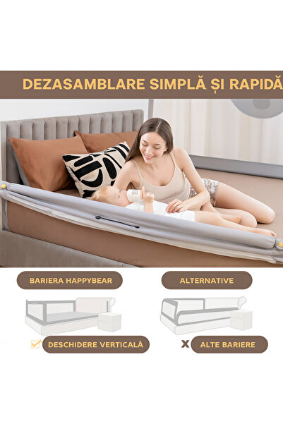 ROHS Balustradă de protecție pentru pat glisant Happy XXL 160 cm Baby Bear