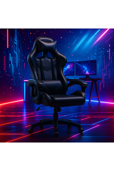 ROHS Scaun de gaming ExtremePro din piele, spătar rabatabil la 165°, negru mat