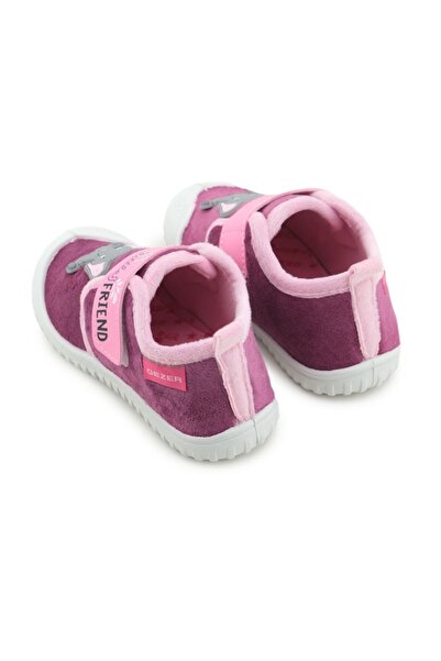 GEZER Girl's Winter Single Velcro Adjustable Comfortable Sole Home, Garden, School, Nursery Slippers Shoes