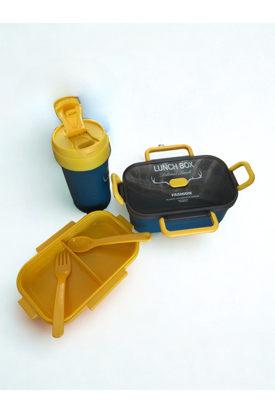 LUNCH BOX 3 Bölmeli Taşınabilir Yemek, Diyet Beslenme Kutusu, Saklama Kabı, Ç...