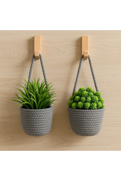 ÖRGÜM Sepet Dekoratif 2'Li Mini Çiçeklik Organizer 12x10 cm BİTKİLER VE ASMA ...