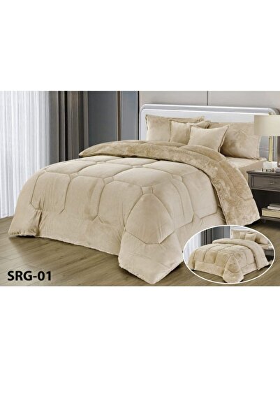 Moon Premium Double-Sided Winter comforter, Velvet and Fur - 6-Piece Comforter Set, 250x230cm