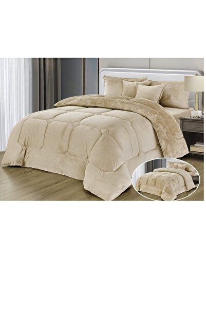 Moon Premium Double-Sided Winter comforter, Velvet and Fur - 6-Piece Comforter Set, 250x230cm