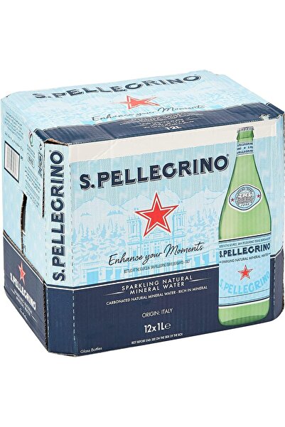 San Pellegrino Sparkling Water -Glass - 12 X 1 Ltr(Pack Of 12)