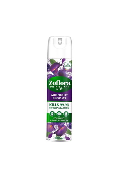 Zoflora Midnight Blooms Disinfectant Mist 300 ml for Instant Germ Protection and Floral Freshness
