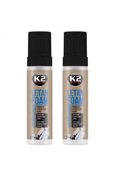 K2 Pachet 2 x spuma curatare si intretinere piele auto Letan Foam 200 ml