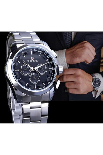 fun zone Men's Waterproof Mechanical Watch, Automatic Mechanical Time Date Week Display, Glowing Pointer