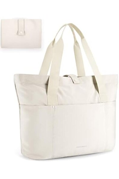 BAGSMART Tote Bag for Women, Foldable Tote Bag With Zipper Large Shoulder Bag Top Handle Handbag for