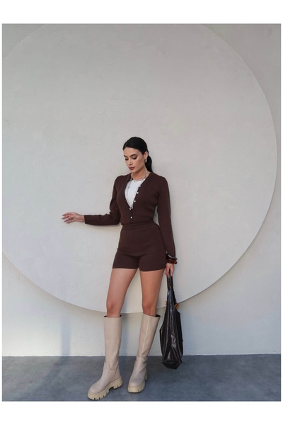 ESRAHELVACI Buttoned Knitwear Bodysuit Set