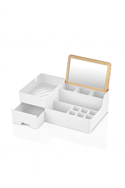 Bayev Liora Bamboo Mirrored Makeup Organizer με συρτάρια - Καλλυντικά και κοσμήματα με κινητό καθρέφτη
