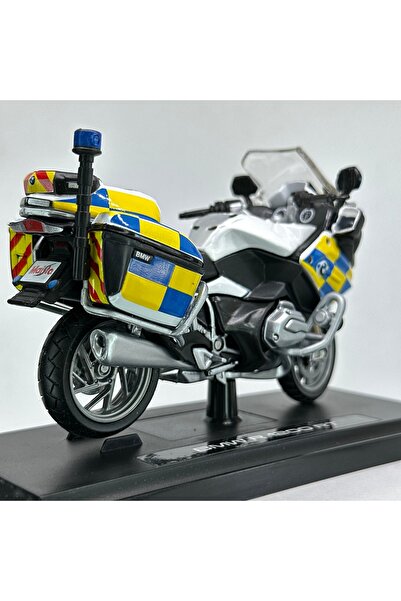 Maisto BMW R1200RT Czech Polisi 1:18 Diecast Motosiklet Model – Lisanslı Metal Maket Oyuncak