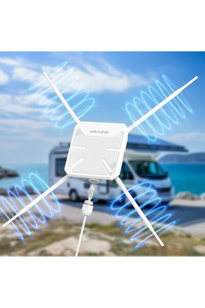 wavlink AC1200 Outdoor WiFi Extender - Dual-Band Access Point/Repeater/Router, 4x7dBi Antennas, PoE,