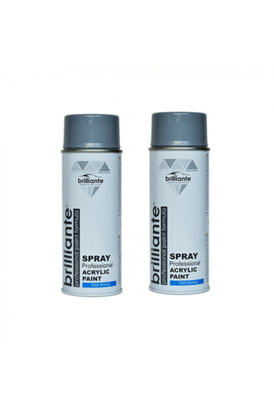 BRILLIANTE Pachet 2 x Vopsea Spray Gri Argintiu uscare rapida RAL 7001 400 ml