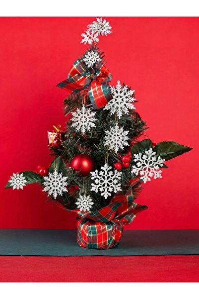 Yenigeldi 6Pcs White Snowflake Ornament – Hanging Ornament for Christmas Tabl...