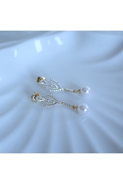 leargia أقراط فستان السهرة المرصعة باللؤلؤ