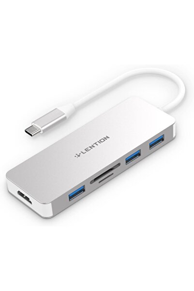 LENTION USB C Hub with 4K HDMI, 3 USB 3.0, SD/Micro SD Card Reader Compatible 2023-2016 MacBook Pro,