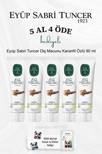 Eyüp Sabri Tuncer معجون أسنان قطن روزي بخلاصة القرنفل 90 مل - اشتري 5 واحصل ع...