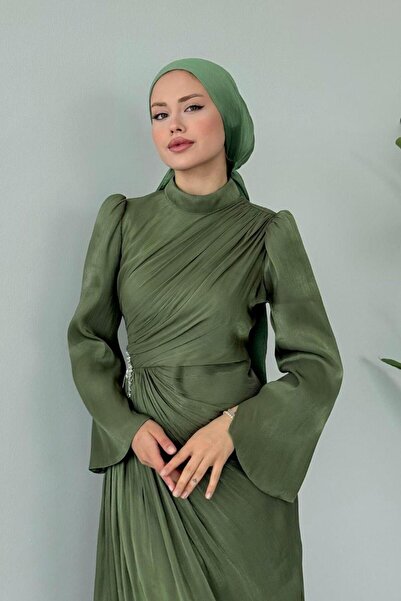 Şulemoda Giyim Βραδινό φόρεμα χακί