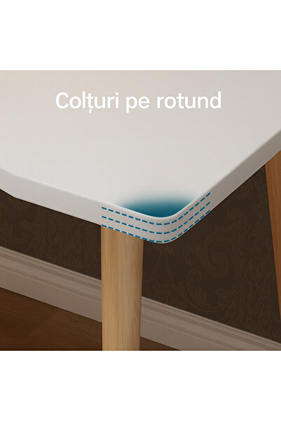 ROHS Birou calculator 80x40x72 cm, design scandinav modern, multifuncțional, blat MDF, cadru metalic, alb