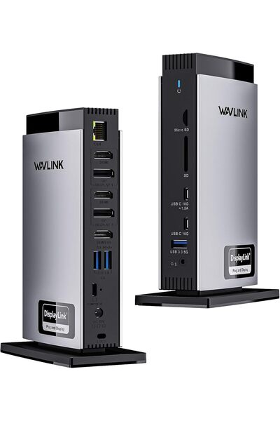 wavlink USB C Docking Station with 3 HDMI, DisplayLink Laptop Dock Triple Monitor 4K60Hz, 100W Charg