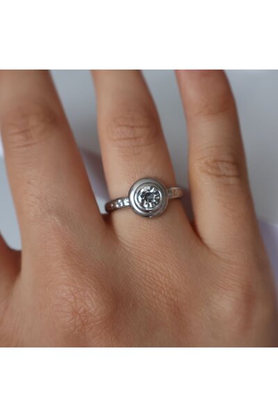 leargia خاتم سيليست الفولاذي - فضي