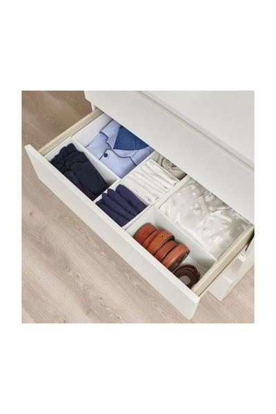 IKEA Premium Product Durable Sturdy Stylish Design Fabric Closet Drawer Organizer 6 Piece Bin Set Skubb