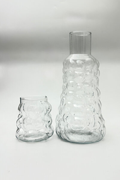 TheJOJODesign Üzüm Model 1500 ml Yatak Yanı Sürahi ve 300 ml Bardak Takım