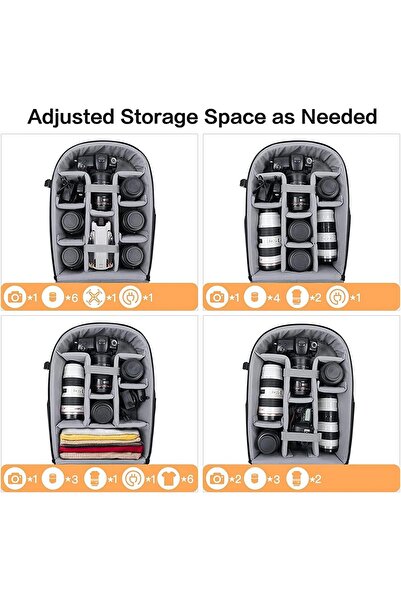 Generic MOSISO Camera Backpack Waterproof Hardshell with Tripod Holder & 15-16 inch Laptop Compartment, Blac