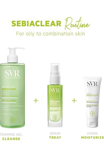 SVR Sebiaclear Gel Moussant Yağlı ve Hassas Ciltler için Köpüren Temizleyici Jel 400 ml