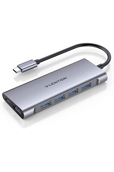 LENTION USB-C Hub Multiport with 4K HDMI, 100W PD, 4 USB 3.0, Type C Charging Compatible 2025-2016 M