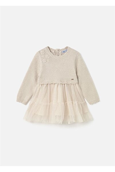 MAYORAL Baby Girl Embroidered Dress Ecru 2905