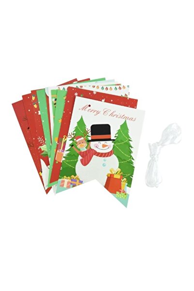 Flippy Christmas Decoration Banner, 12 Pieces, for Door or Wall, Multicolor, String Included, Model