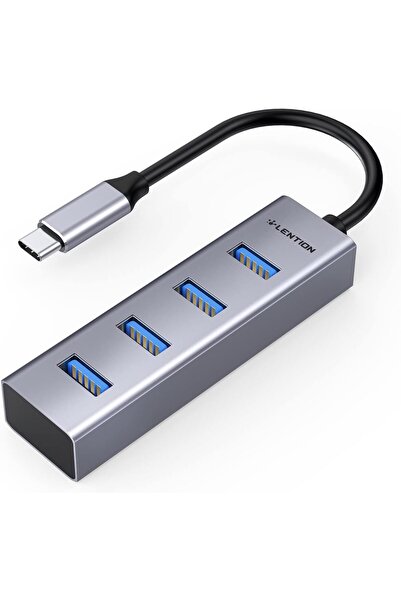 LENTION 4-in-1 USB C Hub, 4 USB 3.0 Ports, USB C to USB A Multiport Adapter for 2023-2016 MacBook Pr