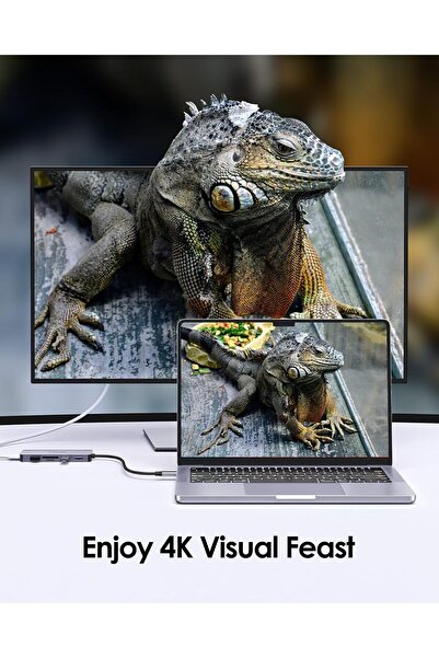 LENTION USB C Hub with 4K HDMI, 3 USB 3.0, SD/Micro SD Card Reader (CB-C18, Space Gray)