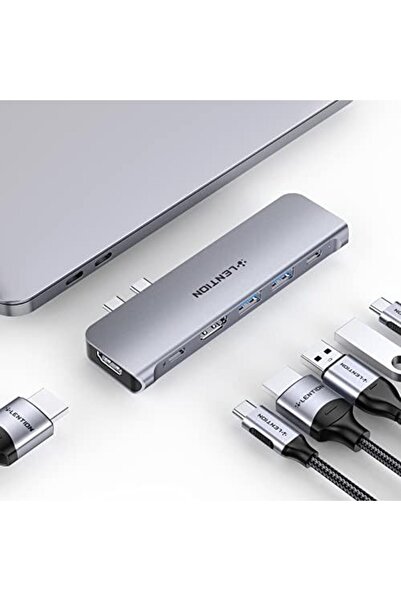 LENTION USB-C Hub with Dual 4K HDMI for MacBook Pro/Air 2016-2024