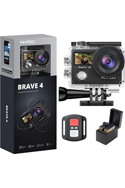AKASO Brave 4 4K30fps 20MP WiFi Action Camera Ultra HD with EIS 131ft Waterproof Camera Remote Contr