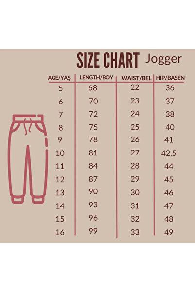 cm buseyiz 2'Li Kız Çocuk Jogger Yan Biyeli Paça Lastikli Eşofman Altı----crop dahil değildir