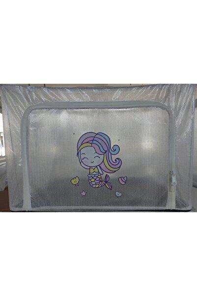 Flippy Storage Box, Flippy, for Kids Room, 66L, PVC, Mermaid Model, 50 x 40 x 33 cm, Transparent