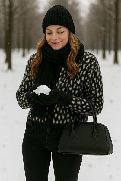 trivvy Leopard Patterned Soft Knitwear Cardigan