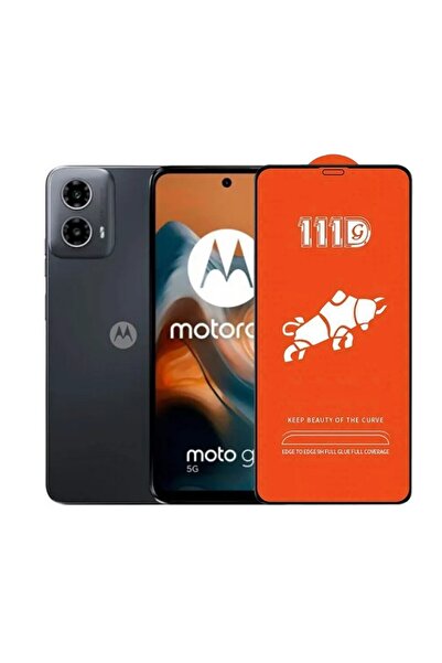Motorola Tempered Glass Screen Protector for Moto G34 5G (Flippy), Full Cover 111D, HD, Black Edges,