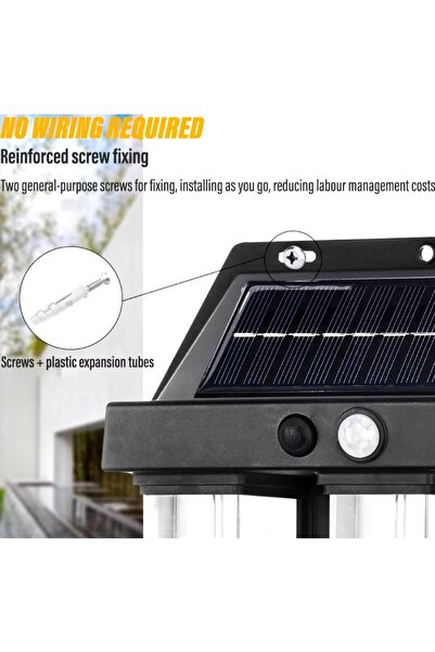 Flippy Decorative Solar LED Wall Lamp for Exterior, Hanging, 800 mAh, 15x13x6 cm, Black