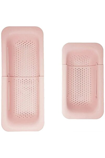 Flippy Sink Draining Basket, Flippy, Plastic, Telescopic, 36x20x5 cm, Pink