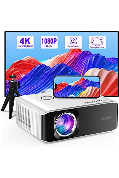 XuanPad [التركيز التلقائي/التصحيح شبه المنحرف] جهاز عرض يدعم دقة 4K، دقة 1080...