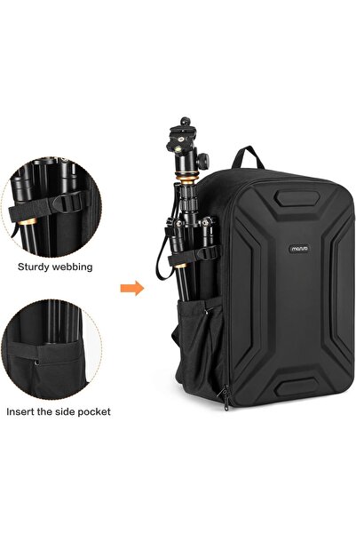 Generic MOSISO Camera Backpack Waterproof Hardshell with Tripod Holder & 15-16 inch Laptop Compartment, Blac