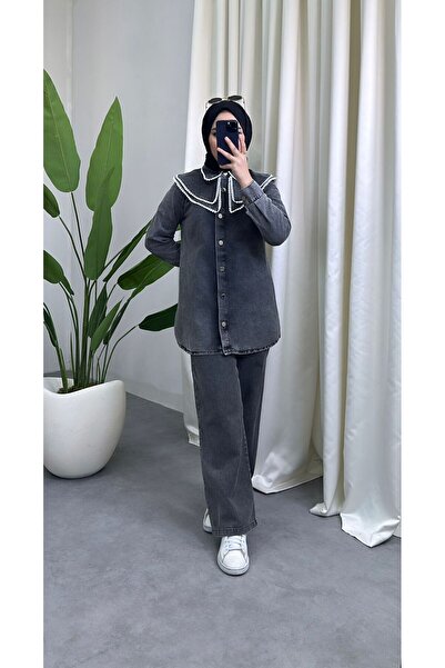 HİJAB STORE Denim Embroidered Suit