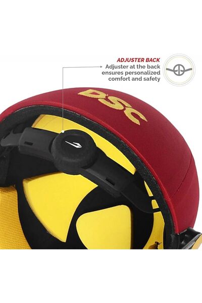DSC Avenger Pro Cricket Helmet for Men & Boys | XL | Red | Steel Grill | Neck Guard
